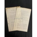 R.M.S. QUEEN MARY: Rare archive of typed minutes dating from 1935, relating to broadcasting