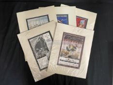 OCEAN LINER: Advertisements to include French Line, Italian Line, US Line, etc, all mounted 6.½