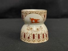 WHITE STAR LINE: Extremely rare First-Class Wisteria brown and gilt egg cup marked 3/12. Very