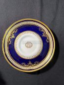 WHITE STAR LINE/R.M.S. TITANIC: A stunning cobalt blue Demitasse cup and saucer of the style used on