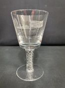 CUNARD: Stuart Crystal Queen Elizabeth Last Voyage crystal goblet. Limited edition of 2000 pieces.