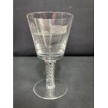 CUNARD: Stuart Crystal Queen Elizabeth Last Voyage crystal goblet. Limited edition of 2000 pieces.