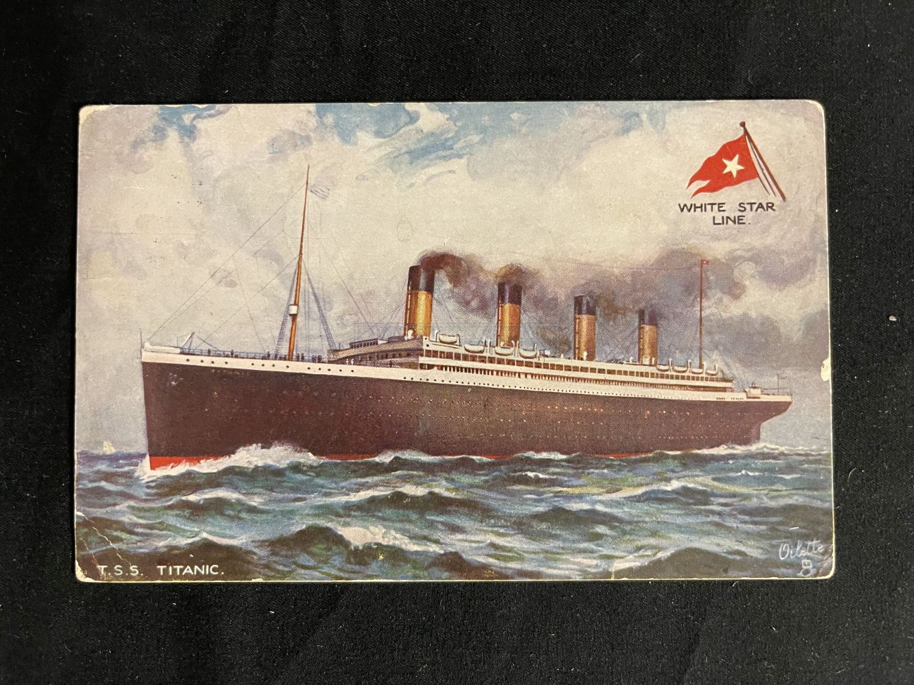 R.M.S. TITANIC: Tucks oilette of Titanic, postally used 3rd May 1912.
