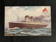 R.M.S. TITANIC: Tucks oilette of Titanic, postally used 3rd May 1912.