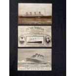 R.M.S. TITANIC: E. A. Bragg Cornish Riviera series postcard, plus two others. (3)