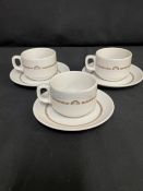 P&O: Six place setting of tea/coffee cups, saucers, and side plates . (18)