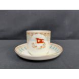 WHITE STAR LINE: First-Class Wisteria Demitasse cup and saucer dated 3/1912. Hairline crack to cup.