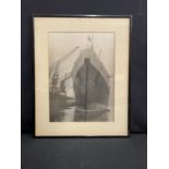 R.M.S. QUEEN MARY: Period framed and glazed print showing Queen Mary The World's Wonder Ship, 534 As
