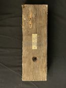 R.M.S. OLYMPIC: Pitch pine decking, approximately 14 inches long with plaque. Following the ships'