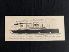 OCEAN LINER: Rare American period advertising featuring a ship that is identifiable as an Olympic
