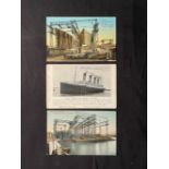 R.M.S. TITANIC: Real photo postcards of the World's Greatest Gantry at Harland & Wolff showing