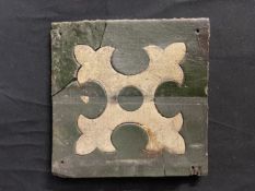 R.M.S. OLYMPIC: Linoleum floor tile, crack to top right. 6ins. x 6ins.