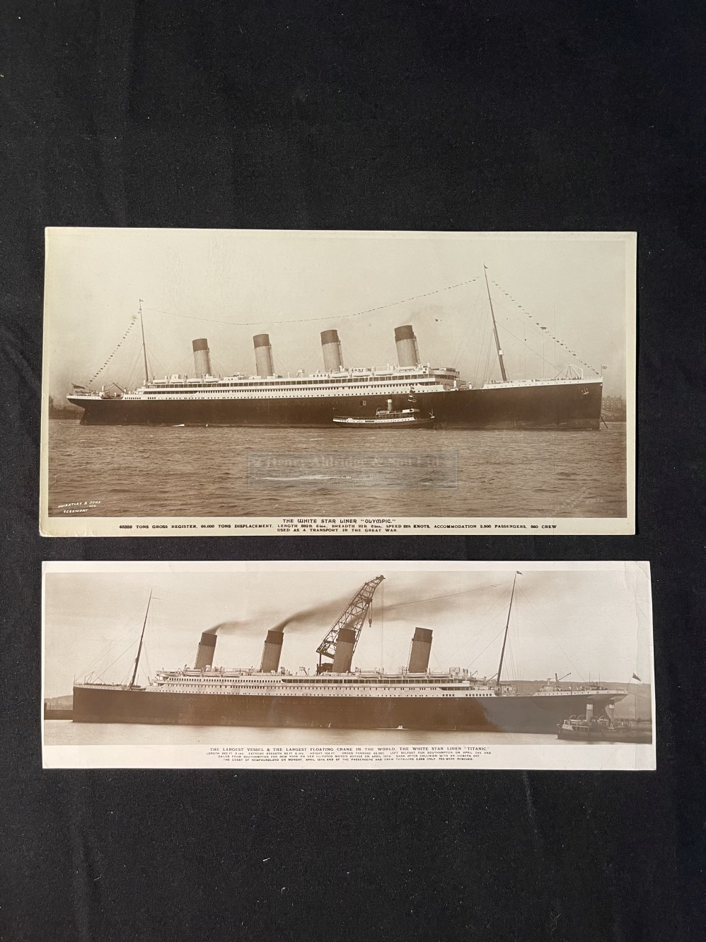 R.M.S. TITANIC: Post-disaster bookpost Hurst and Co, real photo postcard, plus another of the - Bild 2 aus 2