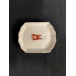 WHITE STAR LINE: Ceramic butter dish, house flag to centre. 3¼ins.