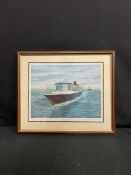 MARITIME ART: Simon Fisher limited edition prints. 'Queen Mary at New York', 806/850. Signed by