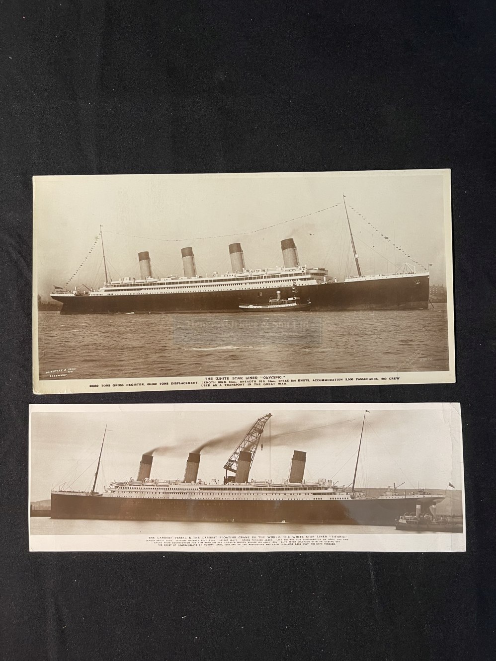 R.M.S. TITANIC: Post-disaster bookpost Hurst and Co, real photo postcard, plus another of the