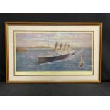 MARITIME PRINTS: Simon Fisher limited edition artist proof. 'The Titanic off Cowes Isle of Wight',
