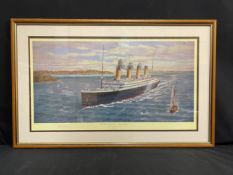 MARITIME PRINTS: Simon Fisher limited edition artist proof. 'The Titanic off Cowes Isle of Wight',