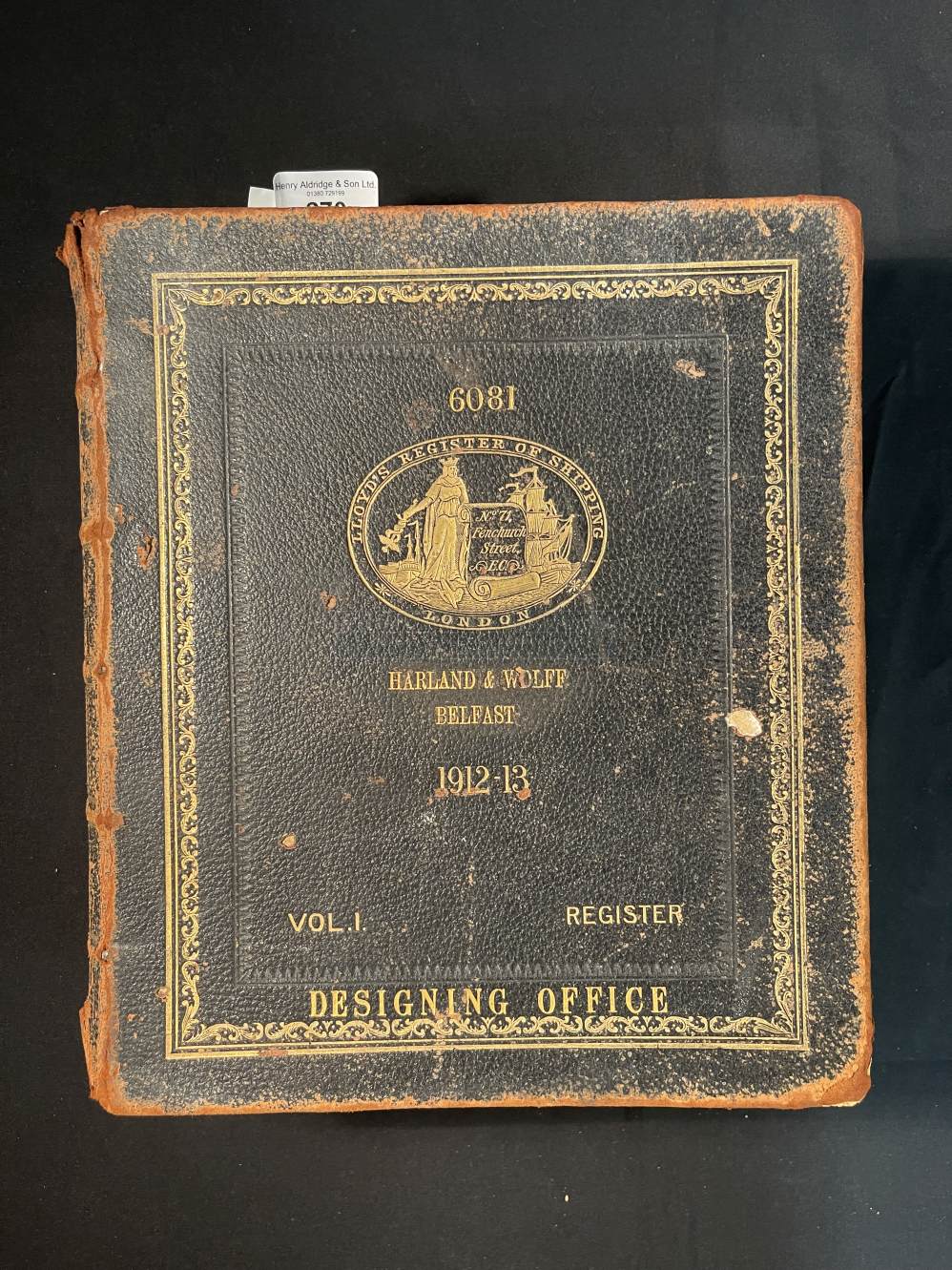 R.M.S. TITANIC: Extremely rare, possibly unique Official Harland and Wolff drawing office 1912