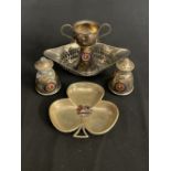 WHITE STAR LINE: Collection of white metal shipboard souvenirs to include, Arabic, Doric,