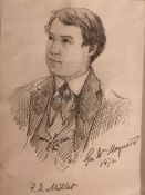 R.M.S. TITANIC: George Willoughby Maynard NA (1843-1912). Graphite drawing of Titanic First-Class