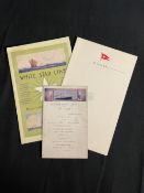 WHITE STAR LINE: R.M.S. Cedric Second-Class breakfast menu 1-10-1910, advertises both Titanic and
