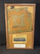 R.M.S. TITANIC: Floor tile with note stating it was one of the surplus tiles used by Harland and