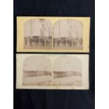 OCEAN LINER: Unusual pair of stereoscopic cards showing the S.S. Great Eastern. 7ins. x 3½ins. (2)
