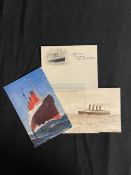 R.M.S. LUSITANIA: Three items of ephemera, a rare example of onboard stationery unused, postcard