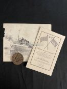 R.M.S. LUSITANIA: Original pen and ink of Lusitania of Greenock by A.L. Taylor. 9ins. x 7ins. Plus