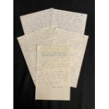 R.M.S. LUSITANIA: Detailed handwritten account of Lusitania's sinking and the aftermath from the