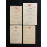 R.M.S. OLYMPIC: Printed menus dating from 1921 to 1931. (4)