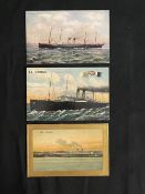 OCEAN LINER: Collection of forty eight black and white, plus colour postcards of 'The Big Four', R.