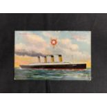 R.M.S. OLYMPIC: Rare onboard postcard prior to Olympic's maiden voyage. Postally used 10th June