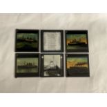 OCEAN LINER: Magic lantern slides to include views of ships & music such as Nearer My God to Thee,