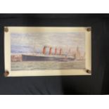 R.M.S. LUSITANIA: Simon Fisher limited edition print Lusitania at Liverpool, signed by the artist