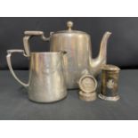 OCEAN LINER: Collection of white metal British Indian Steam Navigation plated ware to include