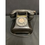 BLACK BAKELITE BRIDGE HOUSE TELEPHONE: 'Belfast 669266' with small plaque 'To Wheel House TMC London