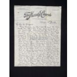 R.M.S. TITANIC: THE PASTOR JOHN HARPER ARCHIVE. Superb three page letter handwritten by John