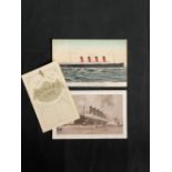 R.M.S. LUSITANIA: Pocket menu June 25th 1914, Lusitania postally used card 'How would you enjoy a