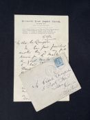 R.M.S. TITANIC: THE PASTOR JOHN HARPER ARCHIVE. A fascinating handwritten letter only weeks before