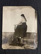 R.M.S. TITANIC: Rare Period photograph taken of Titanic's gymnasium showing a lady using the