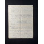 R.M.S. OLYMPIC: Extremely rare original carbon duplicate of the handwritten notes taken by Titanic