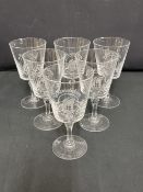 OCEAN LINER: Set of six S.S. Rotterdam World Cruise glass goblets. 6½ins.