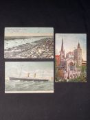 R.M.S. TITANIC: Richard Parsons archive. Handwritten postcards, two signed 'Dick.' The first two are