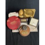CUNARD: R.M.S. Queen Mary collectables to include, onboard door handle, bolt, printed material and a