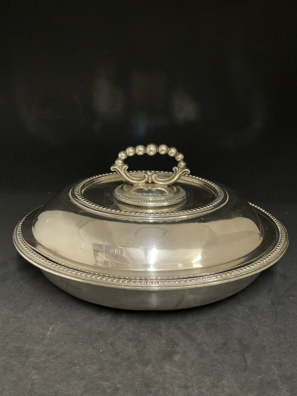 WHITE STAR LINE: Elkington plate Officers Mess serving tureen complete with drainer and lid. 9½ins.