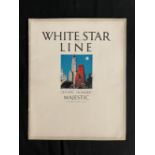 WHITE STAR LINE: 1920s colour brochure. White Star Line Olympic Homeric Majestic (The World's
