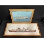 OCEAN LINER: Mixed collection of agents and other prints including, Franconia, Caronia, Normandie,