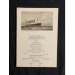 R.M.S. LUSITANIA: Sepia Second-Class menu December 14th 1913.